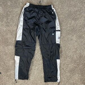 Vintage Fox Racing Track Pants Black Gray Zippers Youth Size XL 28” Waist